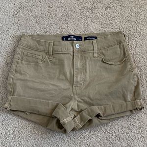 Brown Hollister high rise mid shorts